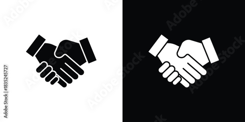 Handshake icons pictogram. Vector isolated shape in modern doodle style.
