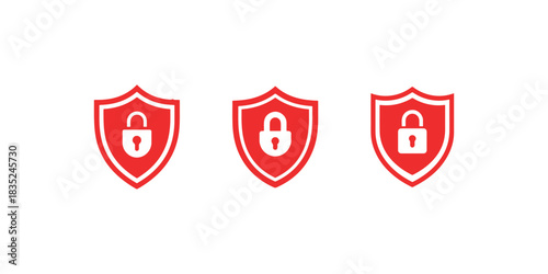 Security shield icon for safety data protection symbol