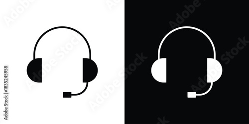 Headset icons pictogram. Vector isolated shape in modern doodle style.