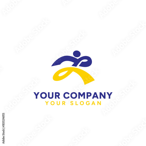 Streamlined logo focusing on speed and athletic performance.