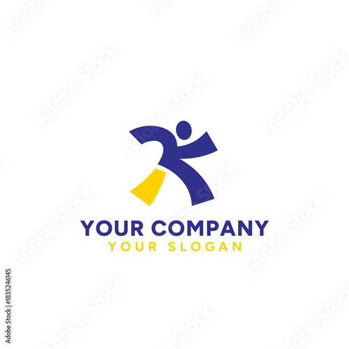 Simple runner silhouette for a bold, active brand identity.