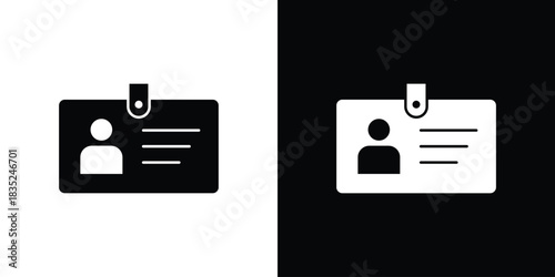 ID badge icons pictogram. Vector isolated shape in modern doodle style.