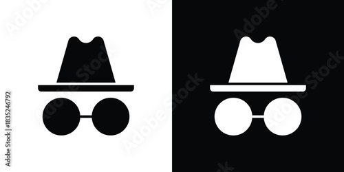 Incognito icons pictogram. Vector isolated shape in modern doodle style.
