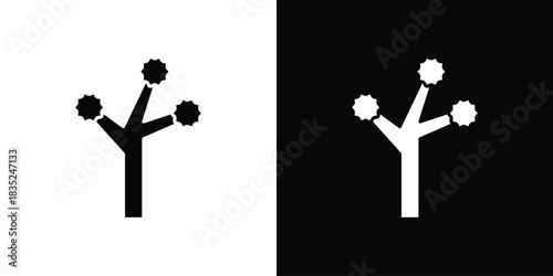 Joshua tree icons pictogram. Vector isolated shape in modern doodle style.