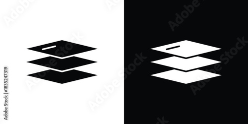 Layers icons pictogram. Vector isolated shape in modern doodle style.