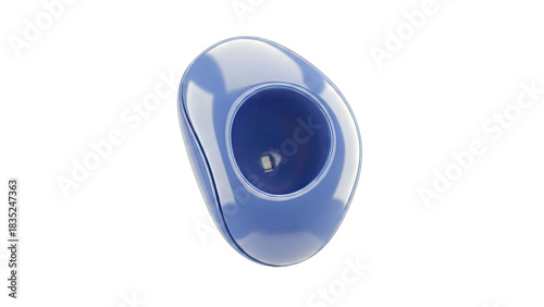 Blue Egg-Shaped Object Isolated on White Background