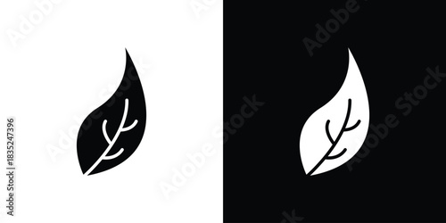 Leaf icons pictogram. Vector isolated shape in modern doodle style.