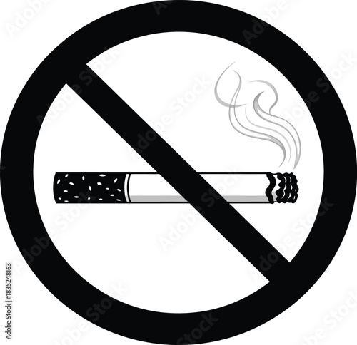 No Smoking Sign Symbol Round Circle Red Line Cigarette Smoke Transparent