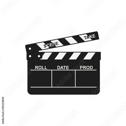 Classic Black and White Film Clapperboard for Movie Production.