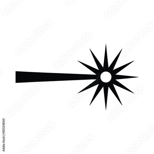 Black silhouette of a cowboy spur on a white background