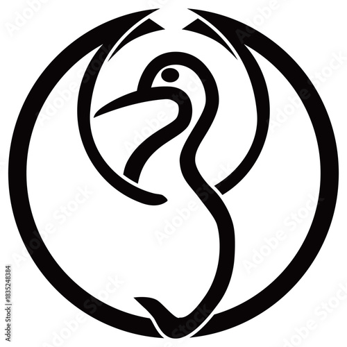 家紋です。陰光琳鶴の丸といいます。