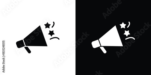 Megaphone icons pictogram. Vector isolated shape in modern doodle style.