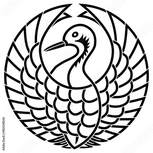 家紋です。陰鶴の丸といいます。