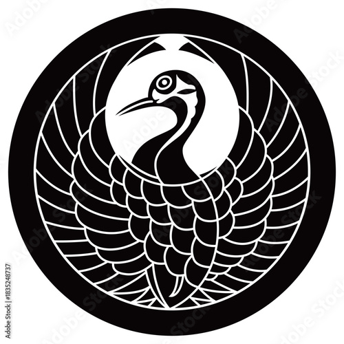 家紋です。丸に鶴の丸といいます。