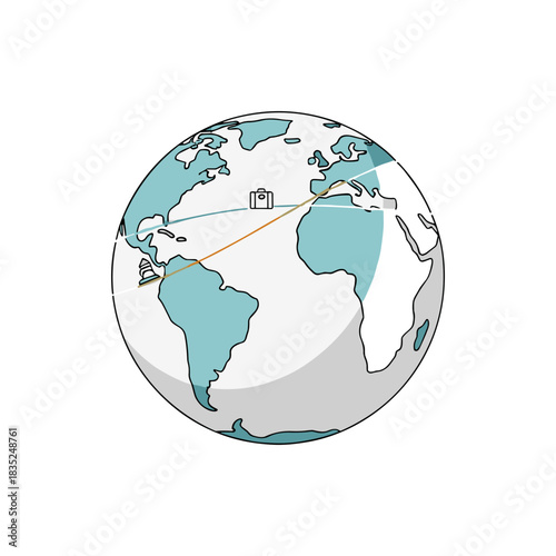 Global Travel and Connectivity A Suitcases Journey Across Continents.