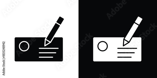 Money check icons pictogram. Vector isolated shape in modern doodle style.