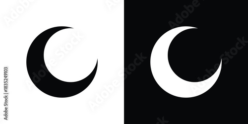 Moon icons pictogram. Vector isolated shape in modern doodle style.