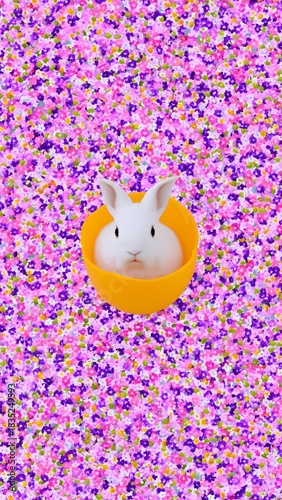 Vintage-style floral bunny