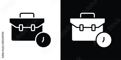 Office time icons pictogram. Vector isolated shape in modern doodle style.