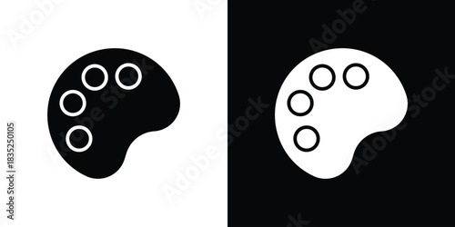 Palette icons pictogram. Vector isolated shape in modern doodle style.