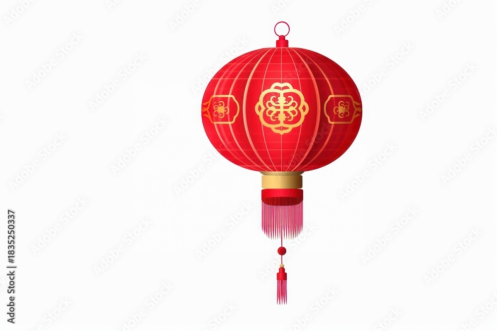 Obraz premium Chinese lantern tradition red white background.