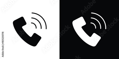 Phone call icons pictogram. Vector isolated shape in modern doodle style.