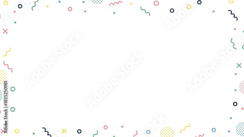 Minimal Abstract Memphis Background with Soft Pastel Geometric Shapes on White