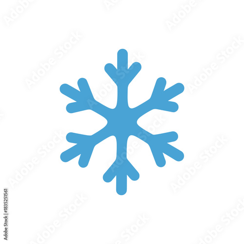Light Blue Snowflake Illustration on White Background for Winter Season.