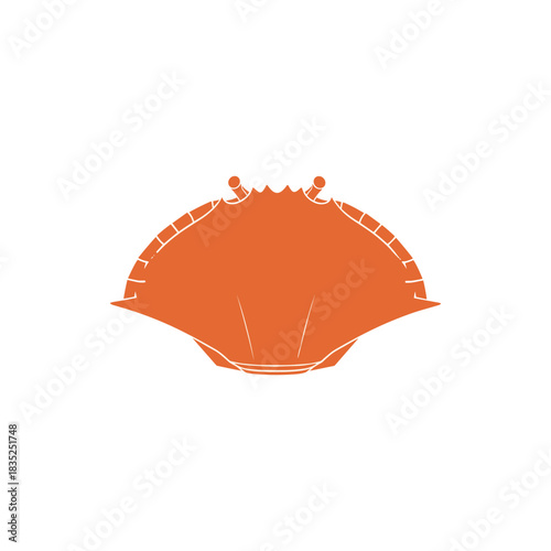 Orange Crab Shell Illustration with Detailed Texture and Form.