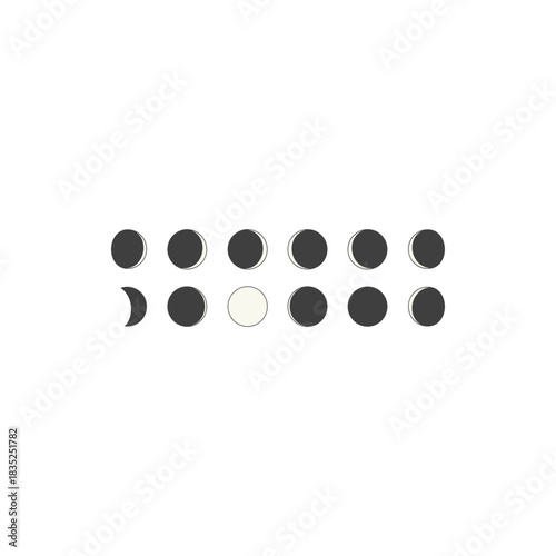Phases of the Moon A Celestial Cycle in Minimalist Design.
