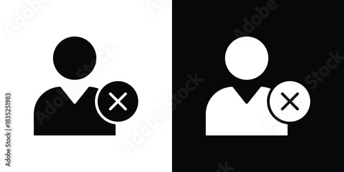 Remove user icons pictogram. Vector isolated shape in modern doodle style.
