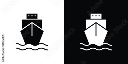 Ship icons pictogram. Vector isolated shape in modern doodle style.