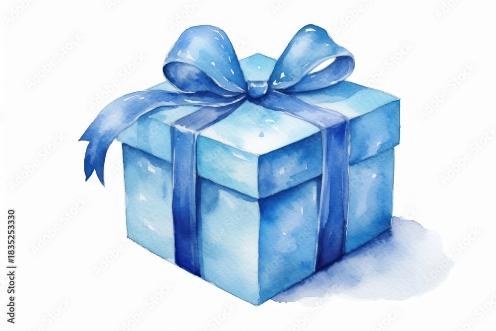 Obraz premium Gift paper blue box.