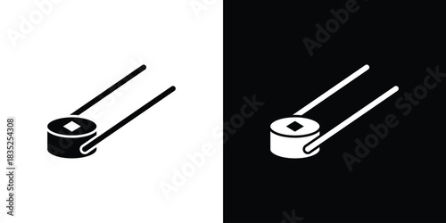 Sushi icons pictogram. Vector isolated shape in modern doodle style.