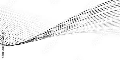 Elegant dotted waves. Abstract wave shapes, wave effects, dotted gradient textures, isolated vector symbol set. Halftone graphics, wave dots. Dotted halftone waves, abstract creative shapes.