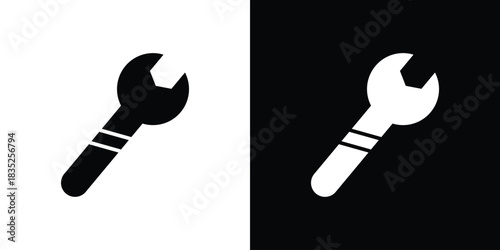 Wrench icons pictogram. Vector isolated shape in modern doodle style.