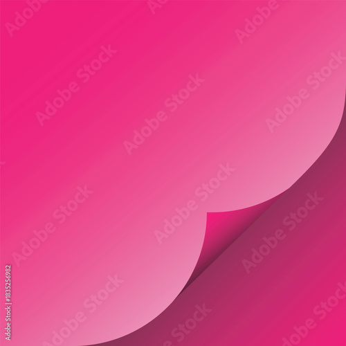 Abstract pink gradient background with a softly curled corner effect