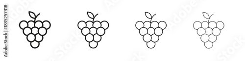 Grapes icon on white background. Modern simple icon vector illustration.