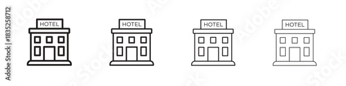 hotel icon on white background. Modern simple icon vector illustration.