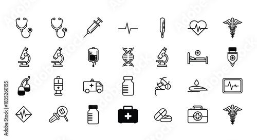 Set of medical and healthcare icon collection