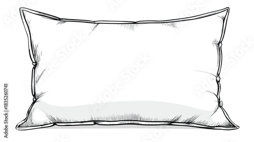 Modern Pillow Vector with Outline on White Background for Interior Design Projects
