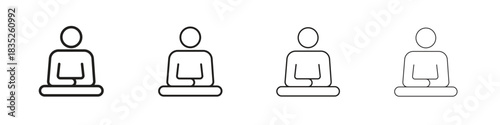 Meditation icon on white background. Modern simple icon vector illustration.