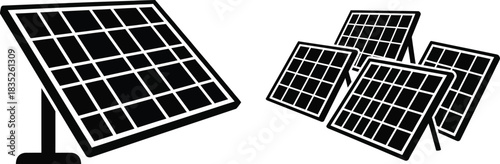 Solar panels illustration renewable energy source for sustainable living and power generation