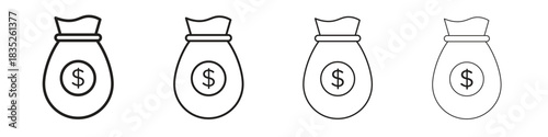 Money bag icon on white background. Modern simple icon vector illustration.