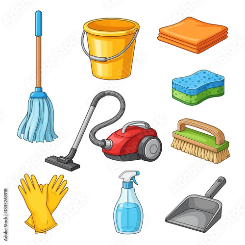 set of cleaning tools