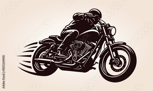 Motorcycle Vector Silhouette, Classic Silhouette Of A Motorcycle, Vintage Cruiser Motorcycle, Vintage Motorcycle Vector Silhouette, Motorcycle Silhouette.