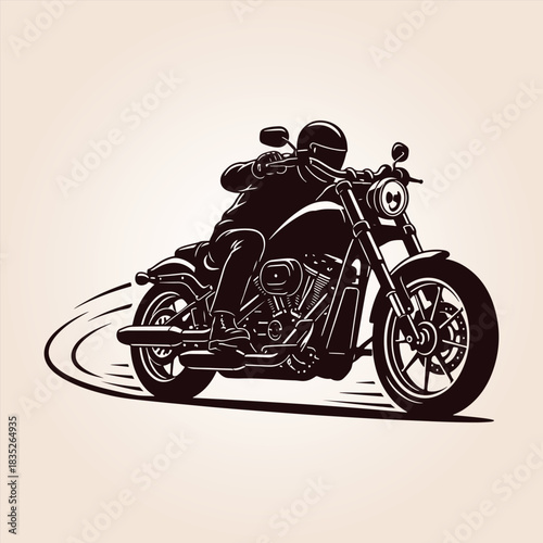 Motorcycle Vector Silhouette, Classic Silhouette Of A Motorcycle, Vintage Cruiser Motorcycle, Vintage Motorcycle Vector Silhouette, Motorcycle Silhouette.