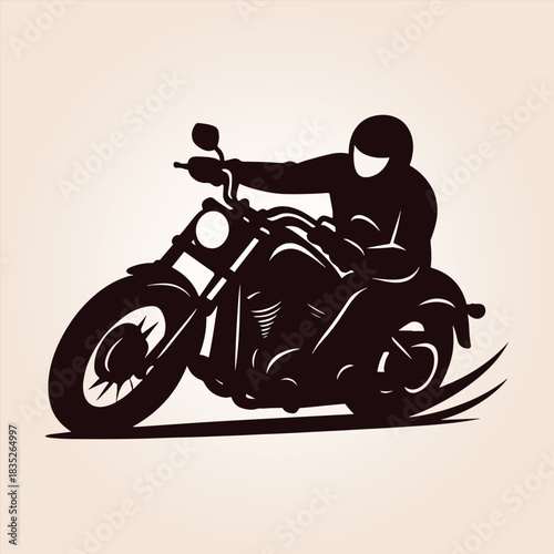 Motorcycle Vector Silhouette, Classic Silhouette Of A Motorcycle, Vintage Cruiser Motorcycle, Vintage Motorcycle Vector Silhouette, Motorcycle Silhouette.