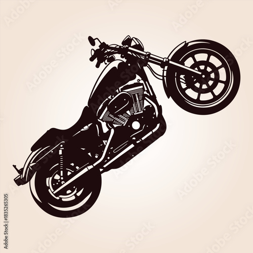 Motorcycle Vector Silhouette, Classic Silhouette Of A Motorcycle, Vintage Cruiser Motorcycle, Vintage Motorcycle Vector Silhouette, Motorcycle Silhouette.