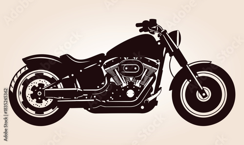 Motorcycle Vector Silhouette, Classic Silhouette Of A Motorcycle, Vintage Cruiser Motorcycle, Vintage Motorcycle Vector Silhouette, Motorcycle Silhouette.